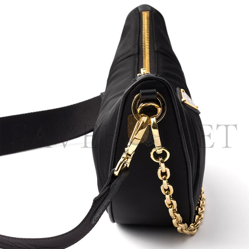 PRADA DEMI-LUNE RE-NYLON SHOULDER BAG 1BH222 (30*13.5*6cm)